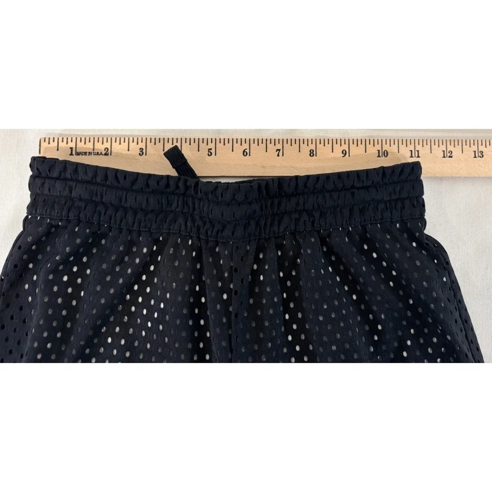 Nike Athletic Mesh Shorts Spandex Lining Black White DRI-FIT Youth Size Medium M